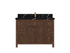 Sonoma Reeded Teak Wood 48 in. W x 22 in. D Single Sink Bathroom Vanity - photo 7