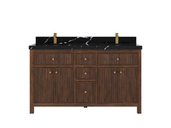 Sonoma Reeded Teak Wood 60 in. W x 22 in. D Double Sink Bathroom Vanity - photo 7