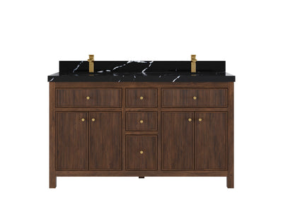 Sonoma Reeded Teak Wood 60 in. W x 22 in. D Double Sink Bathroom Vanity