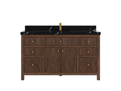 Sonoma Reeded Teak Wood 60 in. W x 22 in. D Single Sink Bathroom Vanity - photo 7