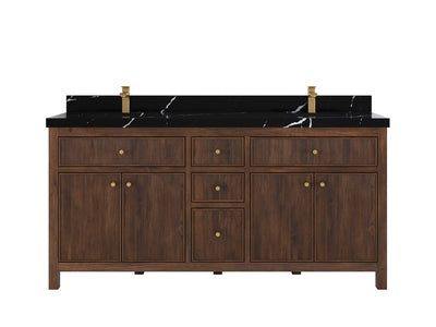 Sonoma Reeded Teak Wood 72 in. W x 22 in. D Double Sink Bathroom Vanity