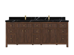Sonoma Reeded Teak Wood 84 in. W x 22 in. D Double Sink Bathroom Vanity - photo 7