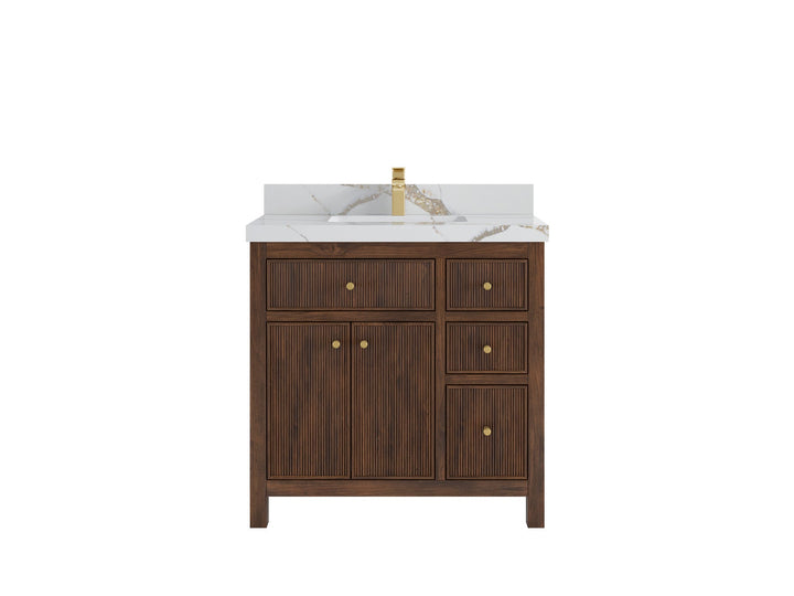 Sonoma Teak Wood 36 in. W x 22 in. D Center Sink Bathroom Vanity - photo 7