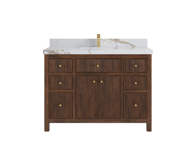 Sonoma Reeded Teak Wood 48 in. W x 22 in. D Single Sink Bathroom Vanity