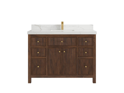 Sonoma Reeded Teak Wood 48 in. W x 22 in. D Single Sink Bathroom Vanity
