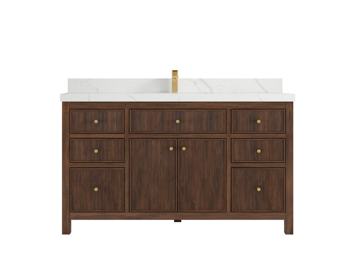 Sonoma Teak Wood 60 in. W x 22 in. D Single Sink Bathroom Vanity - photo 9