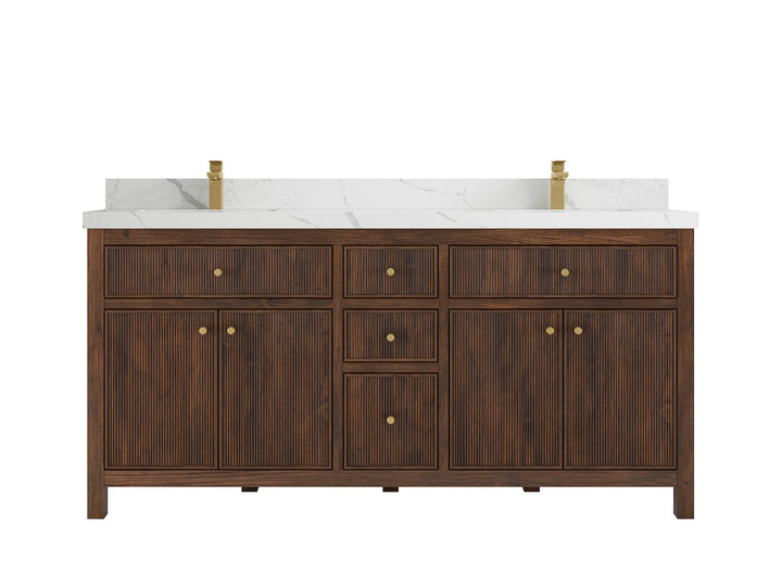 Sonoma Teak Wood 72 in. W x 22 in. D Double Sink Bathroom Vanity - photo 9