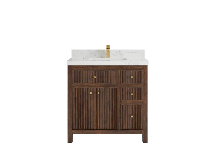 Sonoma Teak Wood 36 in. W x 22 in. D Center Sink Bathroom Vanity - photo 9