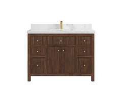 Sonoma Reeded Teak Wood 48 in. W x 22 in. D Single Sink Bathroom Vanity - photo 10