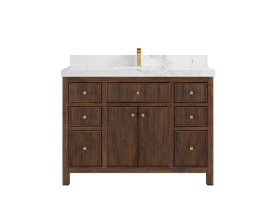 Sonoma Reeded Teak Wood 48 in. W x 22 in. D Single Sink Bathroom Vanity