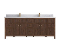 Sonoma Reeded Teak Wood 84 in. W x 22 in. D Double Sink Bathroom Vanity - photo 10