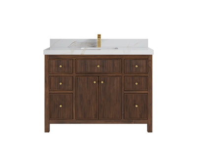 Sonoma Reeded Teak Wood 48 in. W x 22 in. D Single Sink Bathroom Vanity
