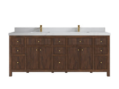 Sonoma Reeded Teak Wood 84 in. W x 22 in. D Double Sink Bathroom Vanity - photo 11