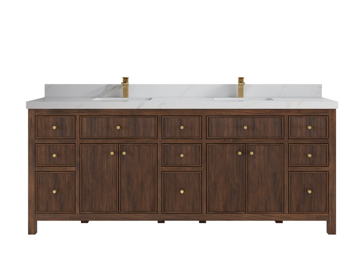 Sonoma Teak Wood 84 in. W x 22 in. D Double Sink Bathroom Vanity - photo 12
