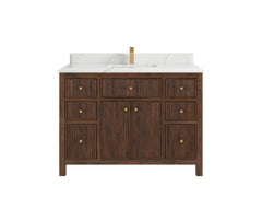 Sonoma Reeded Teak Wood 48 in. W x 22 in. D Single Sink Bathroom Vanity - photo 15