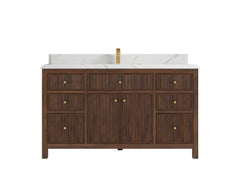 Sonoma Reeded Teak Wood 60 in. W x 22 in. D Single Sink Bathroom Vanity - photo 15