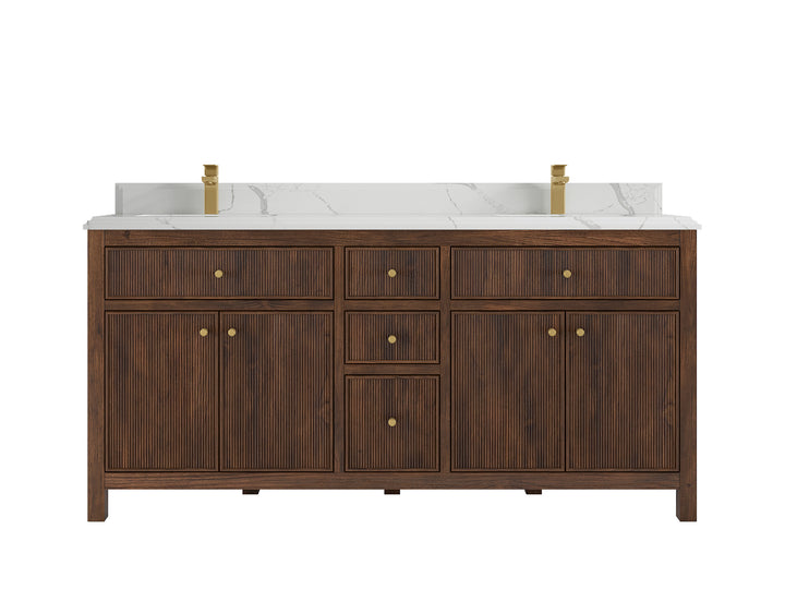 Sonoma Teak Wood 72 in. W x 22 in. D Double Sink Bathroom Vanity - photo 14