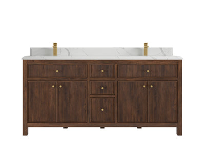 Sonoma Reeded Teak Wood 72 in. W x 22 in. D Double Sink Bathroom Vanity