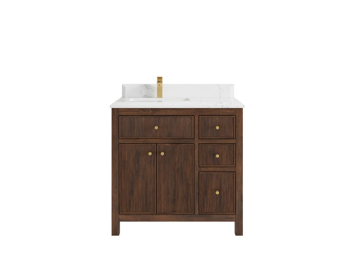Sonoma Teak Wood 36 in. W x 22 in. D Left Offset Sink Bathroom Vanity - photo 16