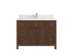 Sonoma Reeded Teak Wood 48 in. W x 22 in. D Single Sink Bathroom Vanity - photo 16
