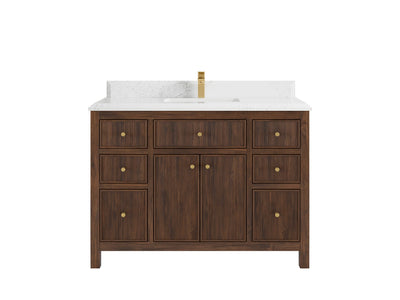 Sonoma Reeded Teak Wood 48 in. W x 22 in. D Single Sink Bathroom Vanity
