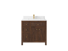 Sonoma Reeded Teak Wood 36 in. W x 22 in. D with Center Sink Premium Bathroom Vanity - photo 16