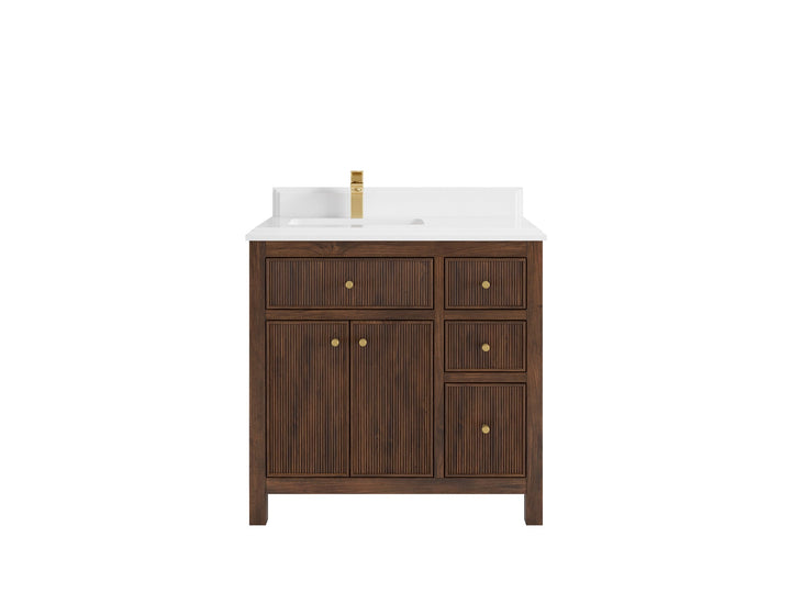 Sonoma Teak Wood 36 in. W x 22 in. D Left Offset Sink Bathroom Vanity - photo 17