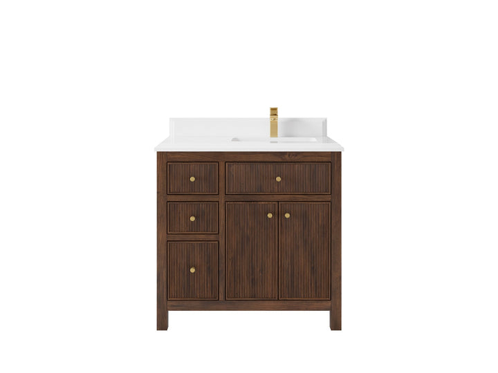 Sonoma Teak Wood 36 in. W x 22 in. D Right Offset Sink Bathroom Vanity - photo 17