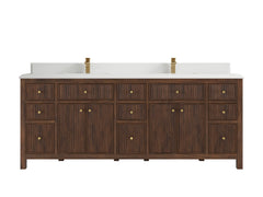 Sonoma Reeded Teak Wood 84 in. W x 22 in. D Double Sink Bathroom Vanity - photo 16