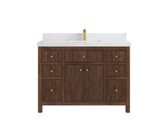 Sonoma Reeded Teak Wood 48 in. W x 22 in. D Single Sink Bathroom Vanity - photo 18