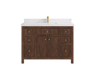 Sonoma Reeded Teak Wood 48 in. W x 22 in. D Single Sink Bathroom Vanity