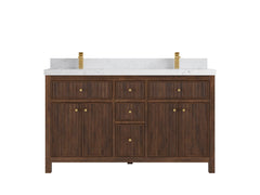 Sonoma Reeded Teak Wood 60 in. W x 22 in. D Double Sink Bathroom Vanity - photo 18
