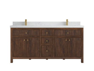 Sonoma Reeded Teak Wood 72 in. W x 22 in. D Double Sink Bathroom Vanity