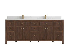 Sonoma Reeded Teak Wood 84 in. W x 22 in. D Double Sink Bathroom Vanity - photo 17