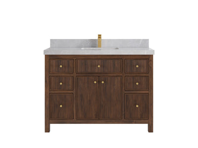 Sonoma Reeded Teak Wood 48 in. W x 22 in. D Single Sink Bathroom Vanity