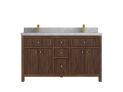 Sonoma Reeded Teak Wood 60 in. W x 22 in. D Double Sink Bathroom Vanity - photo 19
