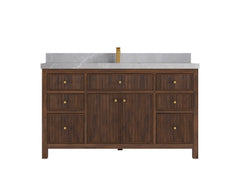 Sonoma Reeded Teak Wood 60 in. W x 22 in. D Single Sink Bathroom Vanity - photo 19