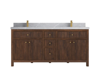 Sonoma Reeded Teak Wood 72 in. W x 22 in. D Double Sink Bathroom Vanity