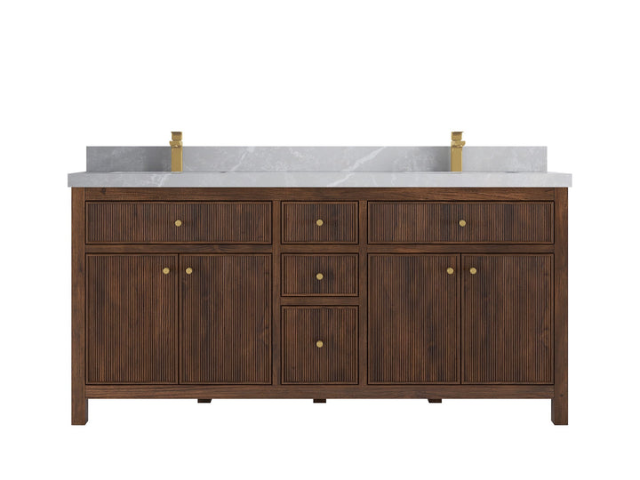 Sonoma Teak Wood 72 in. W x 22 in. D Double Sink Bathroom Vanity - photo 19