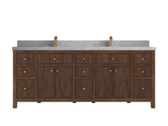 Sonoma Reeded Teak Wood 84 in. W x 22 in. D Double Sink Bathroom Vanity - photo 18