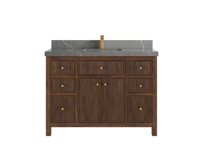 Sonoma Reeded Teak Wood 48 in. W x 22 in. D Single Sink Bathroom Vanity