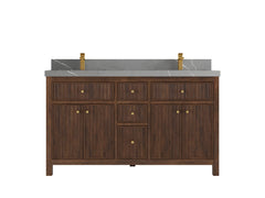 Sonoma Reeded Teak Wood 60 in. W x 22 in. D Double Sink Bathroom Vanity - photo 20