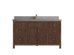 Sonoma Reeded Teak Wood 60 in. W x 22 in. D Single Sink Bathroom Vanity - photo 20