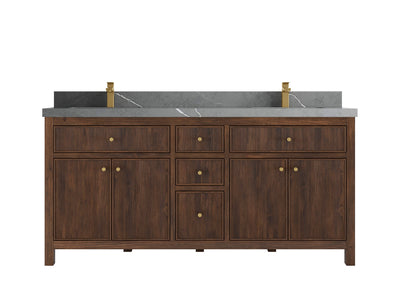 Sonoma Reeded Teak Wood 72 in. W x 22 in. D Double Sink Bathroom Vanity