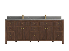 Sonoma Reeded Teak Wood 84 in. W x 22 in. D Double Sink Bathroom Vanity - photo 19