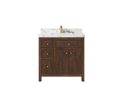 Sonoma Reeded Teak Wood 36 in. W x 22 in. D with Center Sink Premium Bathroom Vanity - photo 20