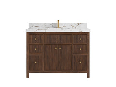 Sonoma Reeded Teak Wood 48 in. W x 22 in. D Single Sink Bathroom Vanity - photo 21