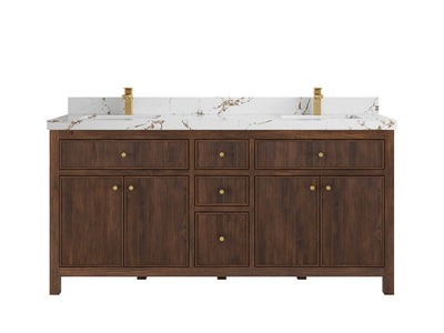 Sonoma Reeded Teak Wood 72 in. W x 22 in. D Double Sink Bathroom Vanity