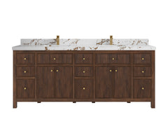 Sonoma Reeded Teak Wood 84 in. W x 22 in. D Double Sink Bathroom Vanity - photo 20