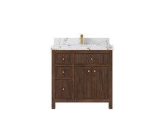 Sonoma Reeded Teak Wood 36 in. W x 22 in. D with Center Sink Premium Bathroom Vanity - photo 21
